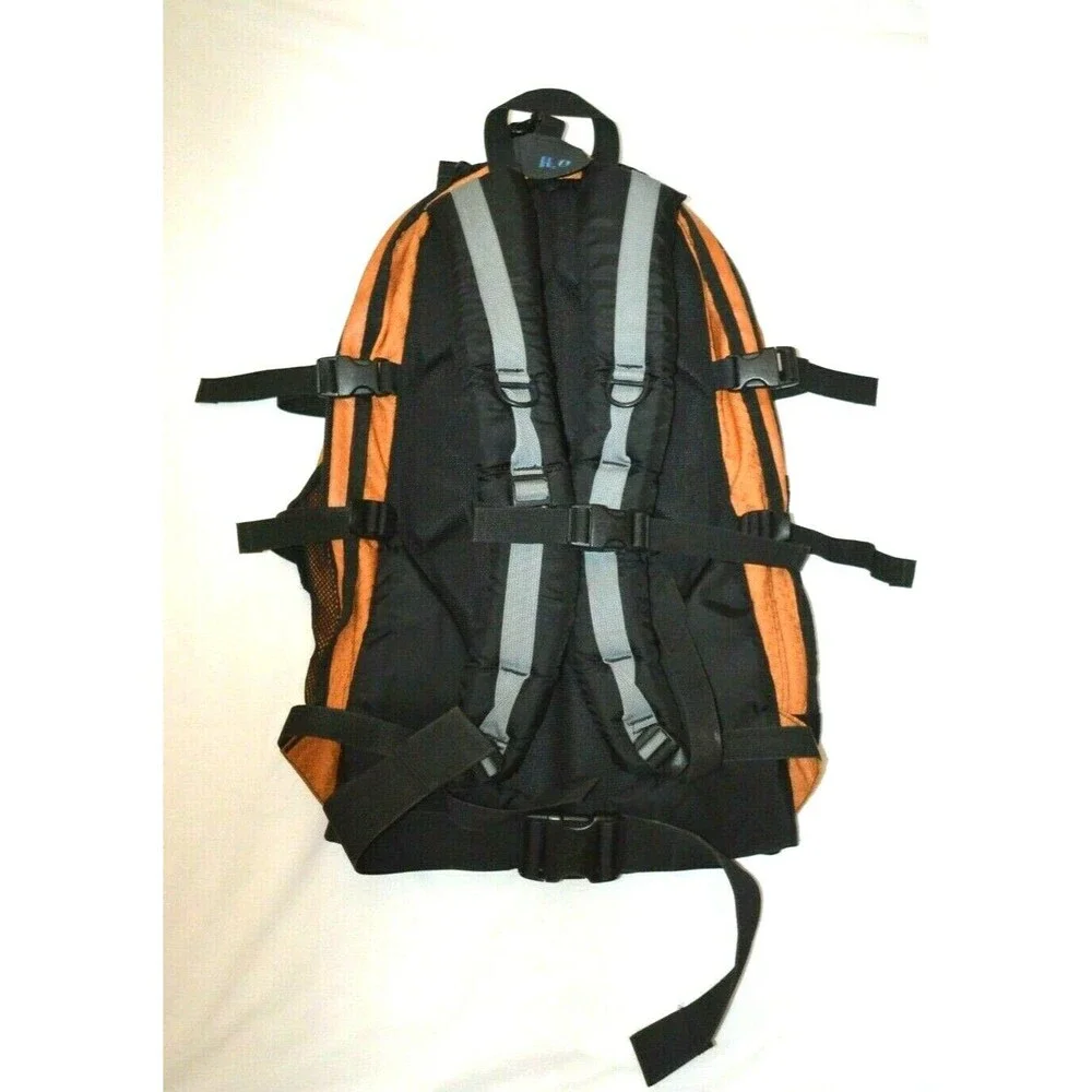 Jansport  Couloir Sturdy Nylon Backpack Gold Black Lots Storage Hiking Camping